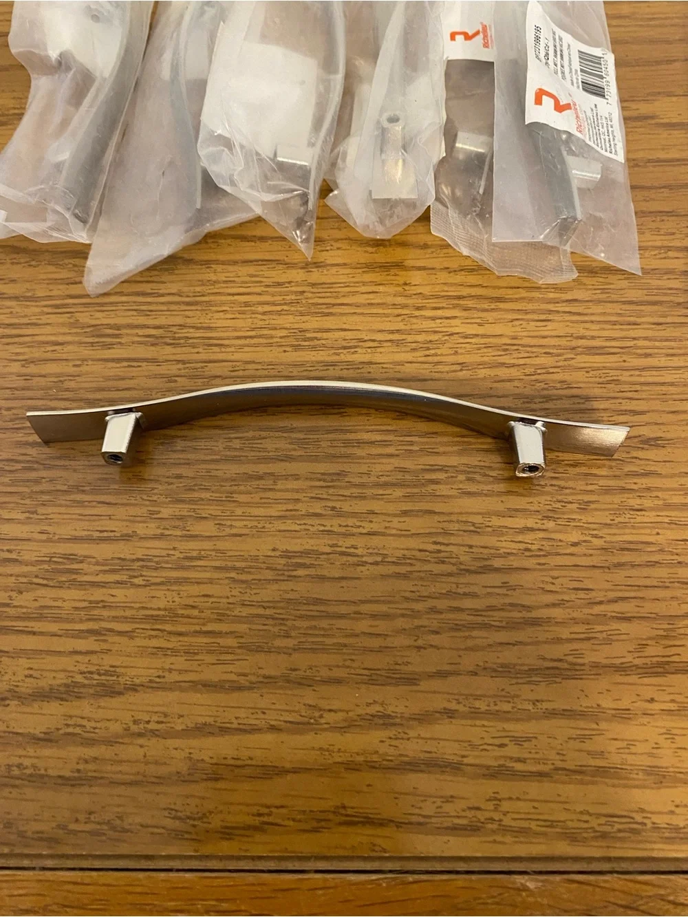 Transitional Cabinet Pull in Brushed Nickel Finish - Sleek Curved Handle